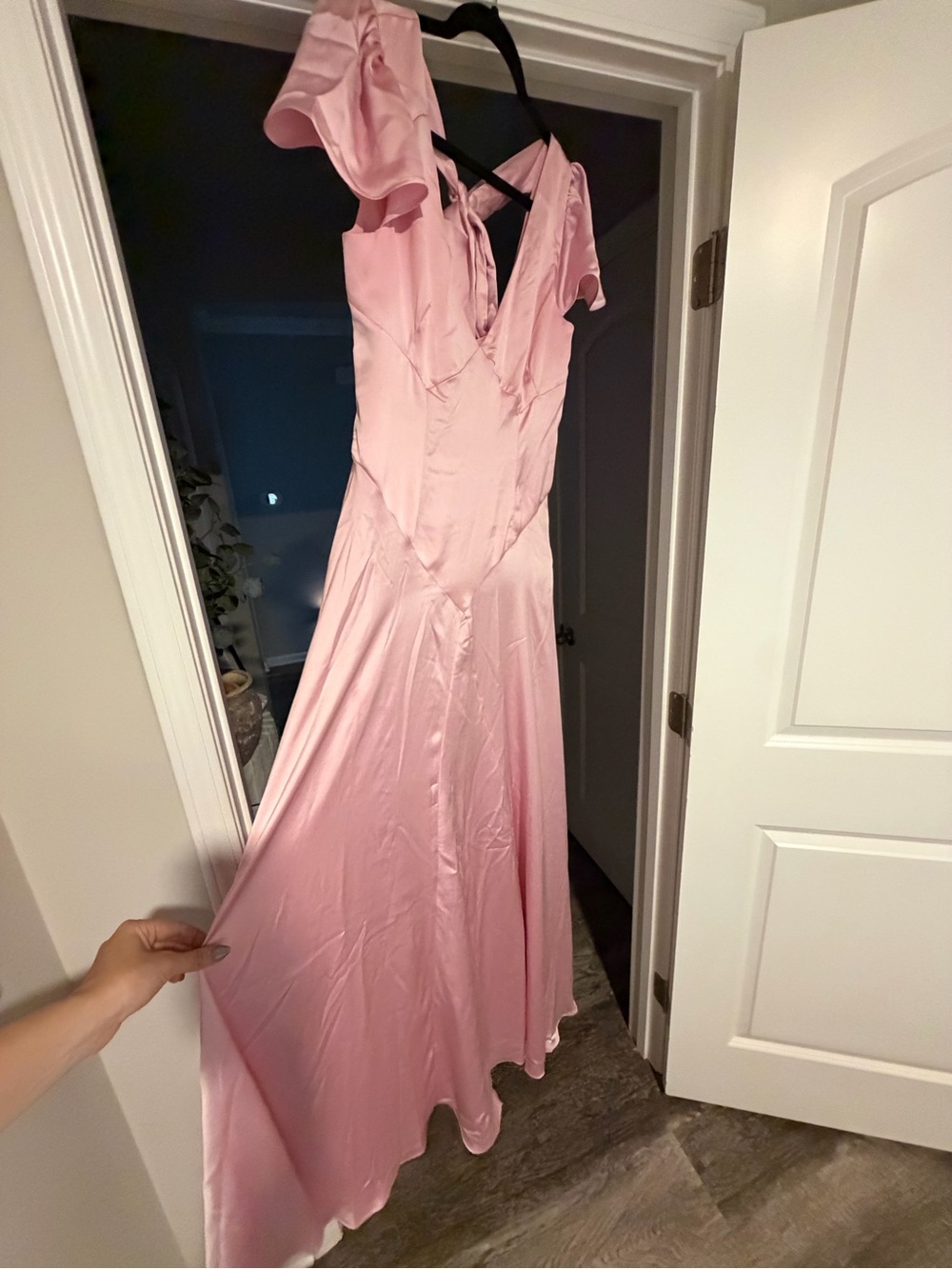 BHLDN Sammie Short-Sleeve Bow-Back Satin Maxi Dress - Picture 7 of 8